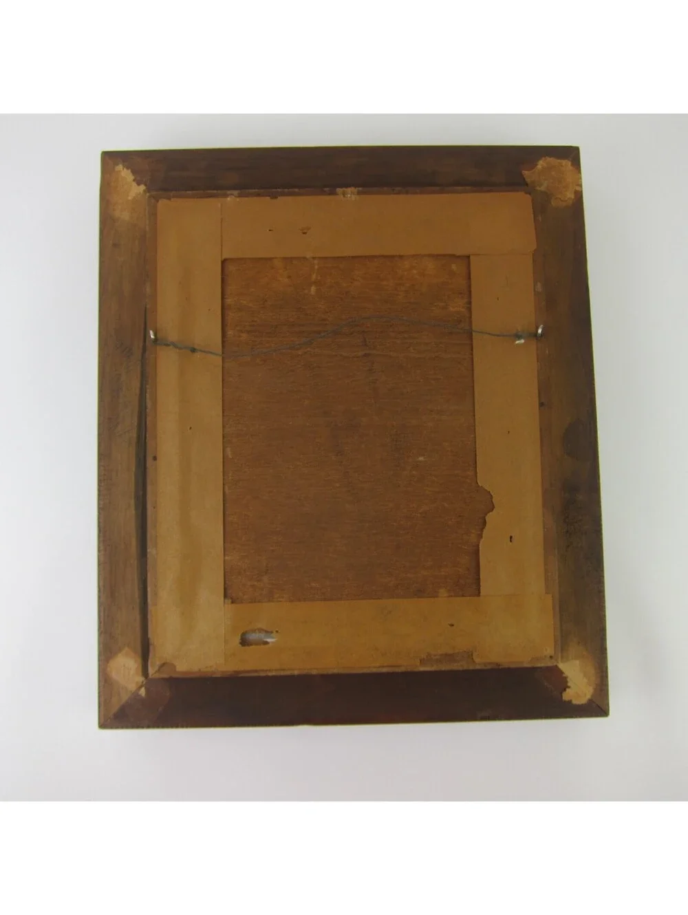 Antique Victorian Deep Picture Frame Wood Gold Gilt Sonie Ames Flower Print
